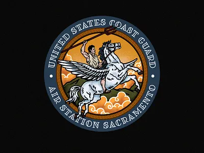 USGC - Air Station Sacramento apparel aviation aviationbadge badge branding coastguard coastguardbadge emblem insignia mascot military militarypatch patch patchdesign tattoo tshirtdesign uscg vector vectorart vintagebadge