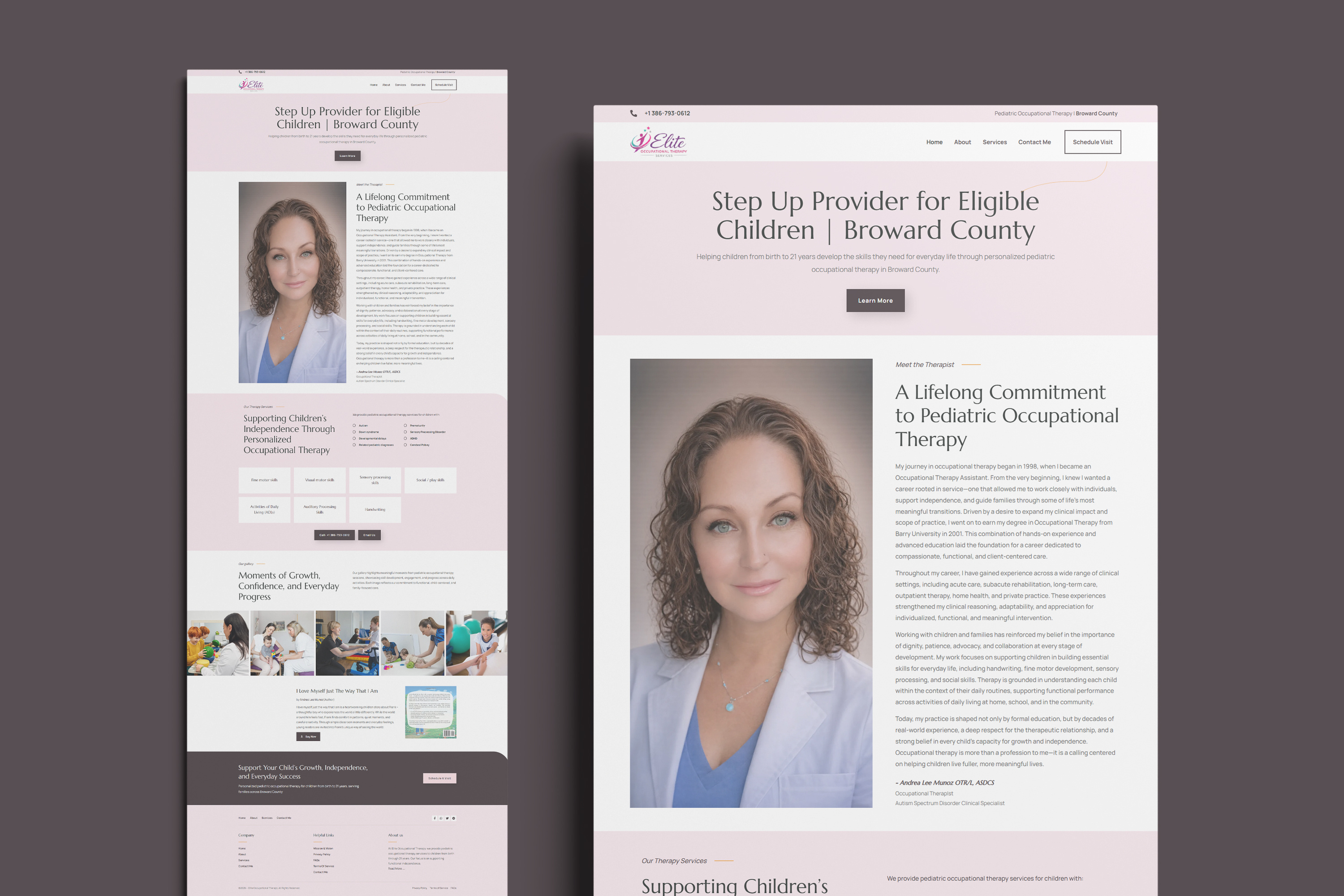 Elite Occupational Therapy - WordPress Website Case Study client elementor therapist ui website website development wordpress