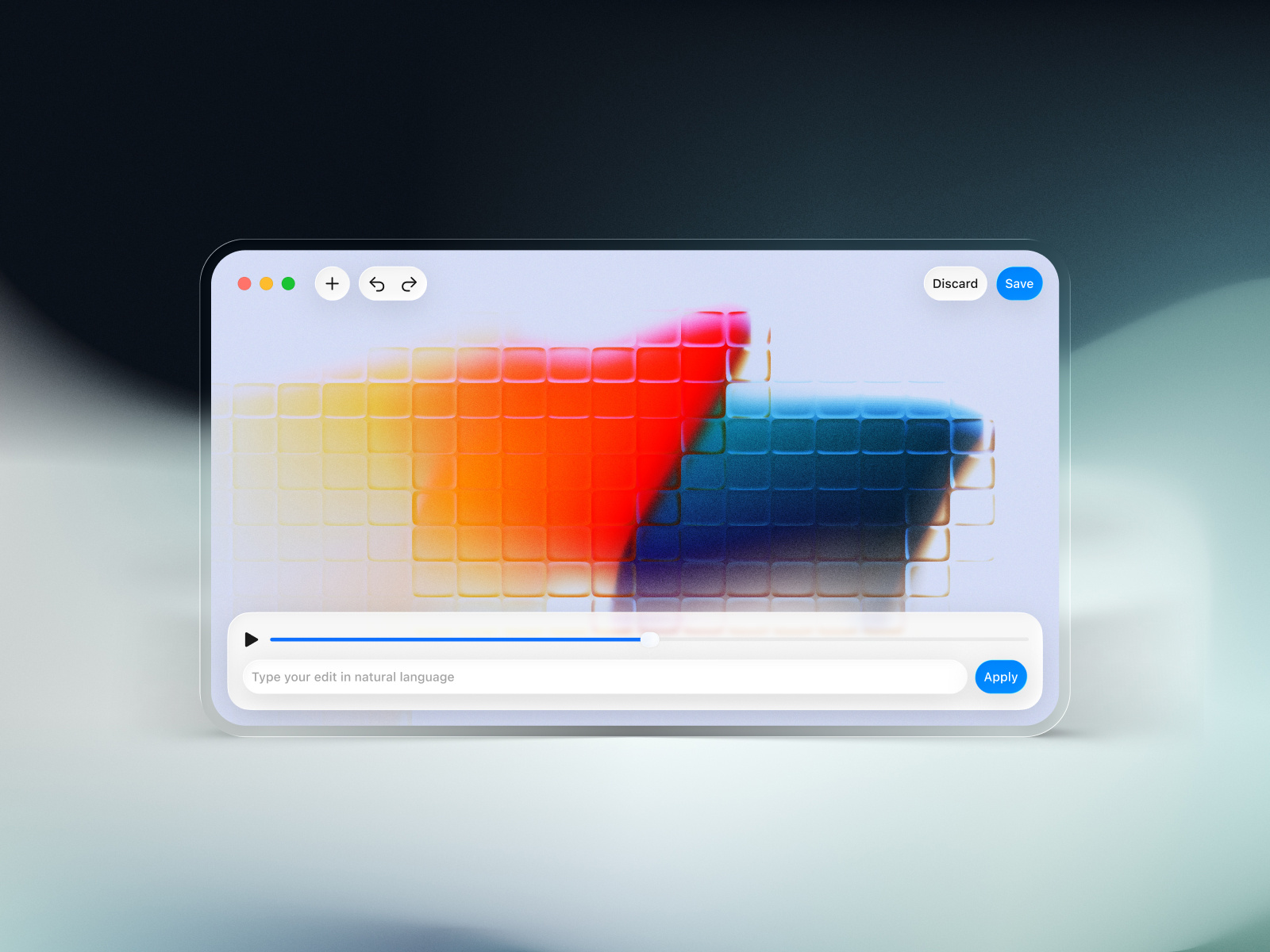 PromptCut: an AI video editor app liquid glass macos ui video editing website