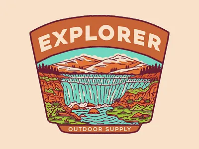 Explorer adobe illustrator adobe photoshop explorer illustration mountain nature outdoor tshirt design tshirt outdoor waterfall