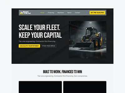 IronTrac — Industrial Web Design & Branding for Heavy Machinery best dribbble shots brand identity branding branding for heavy machinery contactor branding contractor website contrator website design industrial branding industrial web design irontrac irontrac branding irontrac website landing page design rimongraphics ui uk contractor website usa business design usa contractor website
