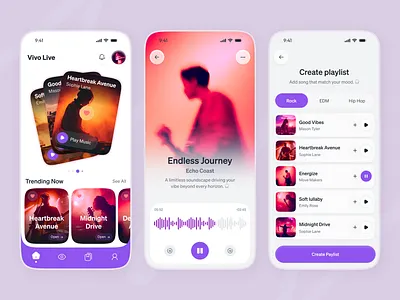 Music Streaming Mobile App UI - Smart Audio Player Experience app audio app audio player clean ui entertainment app mediaa app minimal ui mobile app mobile ui music app music player music streaming playlist app songs app stream streaming streaming app ui