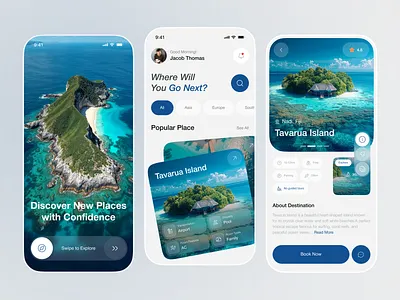 Travel Explorer – Discover Beautiful Destinations Mobile App UI adventure appdesign booking app destinationapp exploreapp mobileappdesign mountain productdesign tickets tour tourism tourismapp travel agency travel app traveldesign traveldiscovery travelplanner travelui trip uiuxdesign