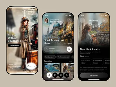 Travel Itinerary Planner Mobile App UI Design ai app ai travel app app design app interface booking app cross platform app interactive design itinerary app itinerary planner mobile app mobile app design planner app popular react native app tourism app travel travel app trip planner ui design