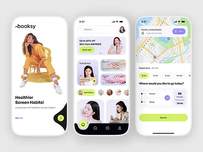 Booksy – Beauty & Salon Booking App UI app design beauty app beauty booking booking app ios app marketplace app mobile mobile app design modern ui nail salon product design salon app salon booking skincare app spa app ui design ux design wellness app