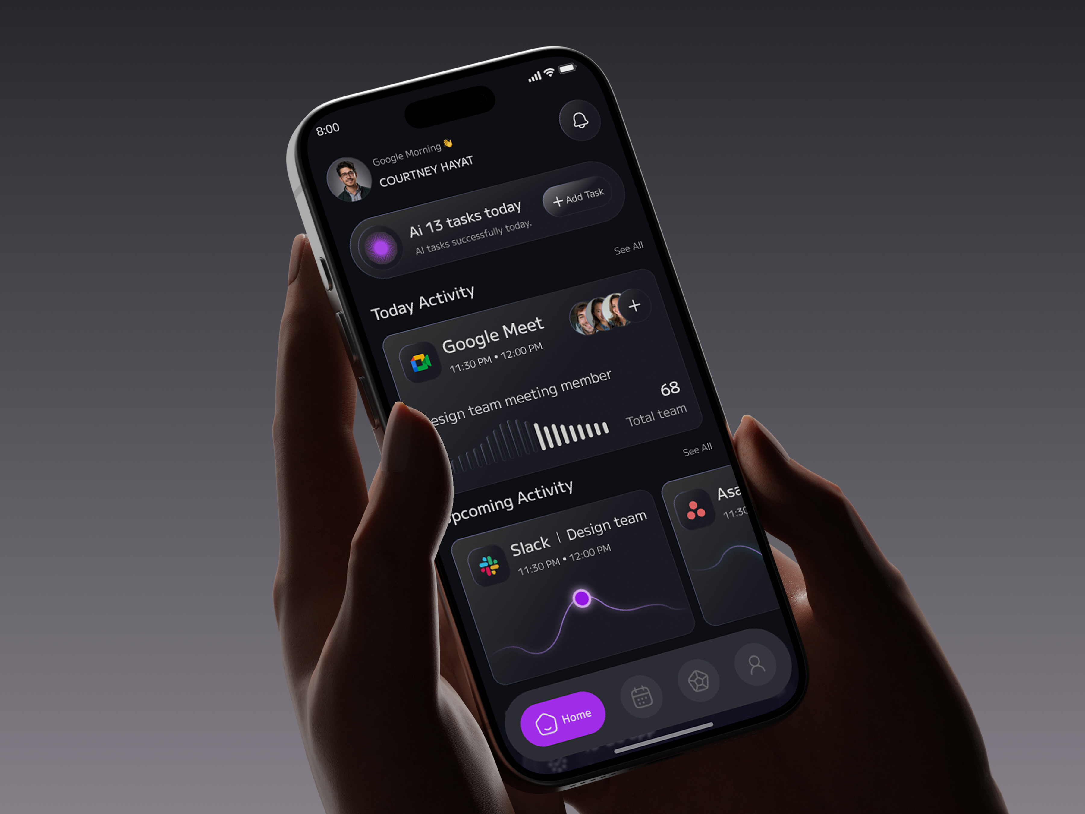 AI Task Management App ai ai productivity ai task manager app design app ui daily planner mobile app mobile app design productivity app schedule app task app task management todoapp ui design ux design