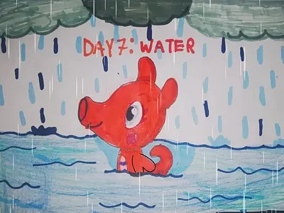 Marchrain Day 7: water art post art tag drawing fan art illustration