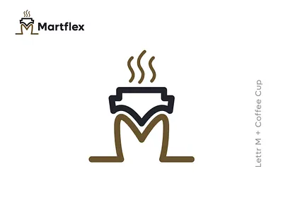 Creative modern letter M coffee cup logo design aroma barista beverage cafe cafeicon caffeine cappuccino coffee coffeeicon cup drink espresso icon illustration latte letter logo m mug vector