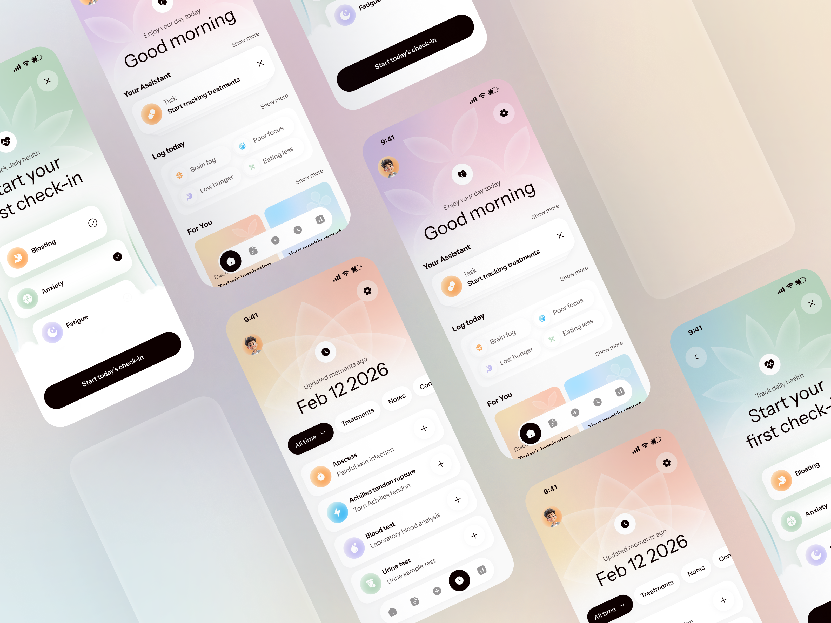 AI Health & Wellness Mobile App UI Design | Fitness Tracker App ai app ai assistant app design app ui fitness app fitness tracker health app health tracker healthcare app mobile app mobile app design mobile interface mobile ui product design ui design ux design wellness app wellness tracker