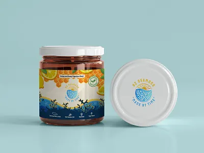 Label Design for 92 Seamoss 2d 2d design beauty brand branding clean design digital digital art food graphic design health honey identity branding illustration label marine motion graphics organic seamoss