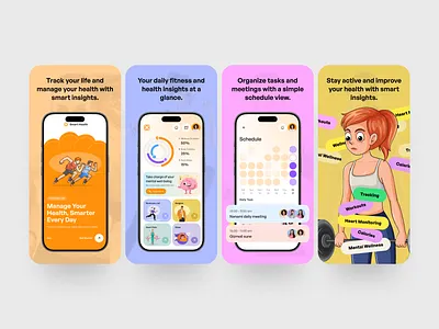 Premium App Store Screenshots | Health & Fitness Mobile App androiddesign app appdesign appmarketing appstore availableforwork fitness app fitness mobile app iosdesign mobile app mobiledesign playstore screenshots sport application uidesign uiux wellness wellness app workout plan workout tracker