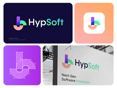 HypSoft — Modern Software & Technology Logo Design brand identity branding company logo creative logo digital logo geometric logo gradient logo hs logo letter logo logo logo design minimal logo modern logo monogram logo print saas logo software logo startup logo tech logo technology