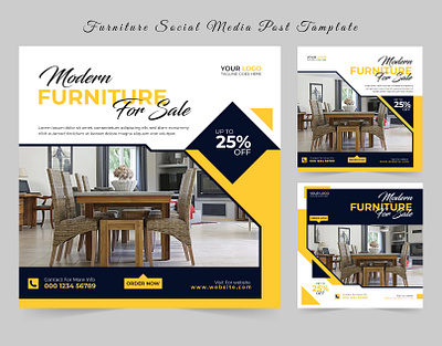 Furniture Social Media Banner Design advertising apartment business corporate design element facebook post furniture graphic design living promotion social media post vector