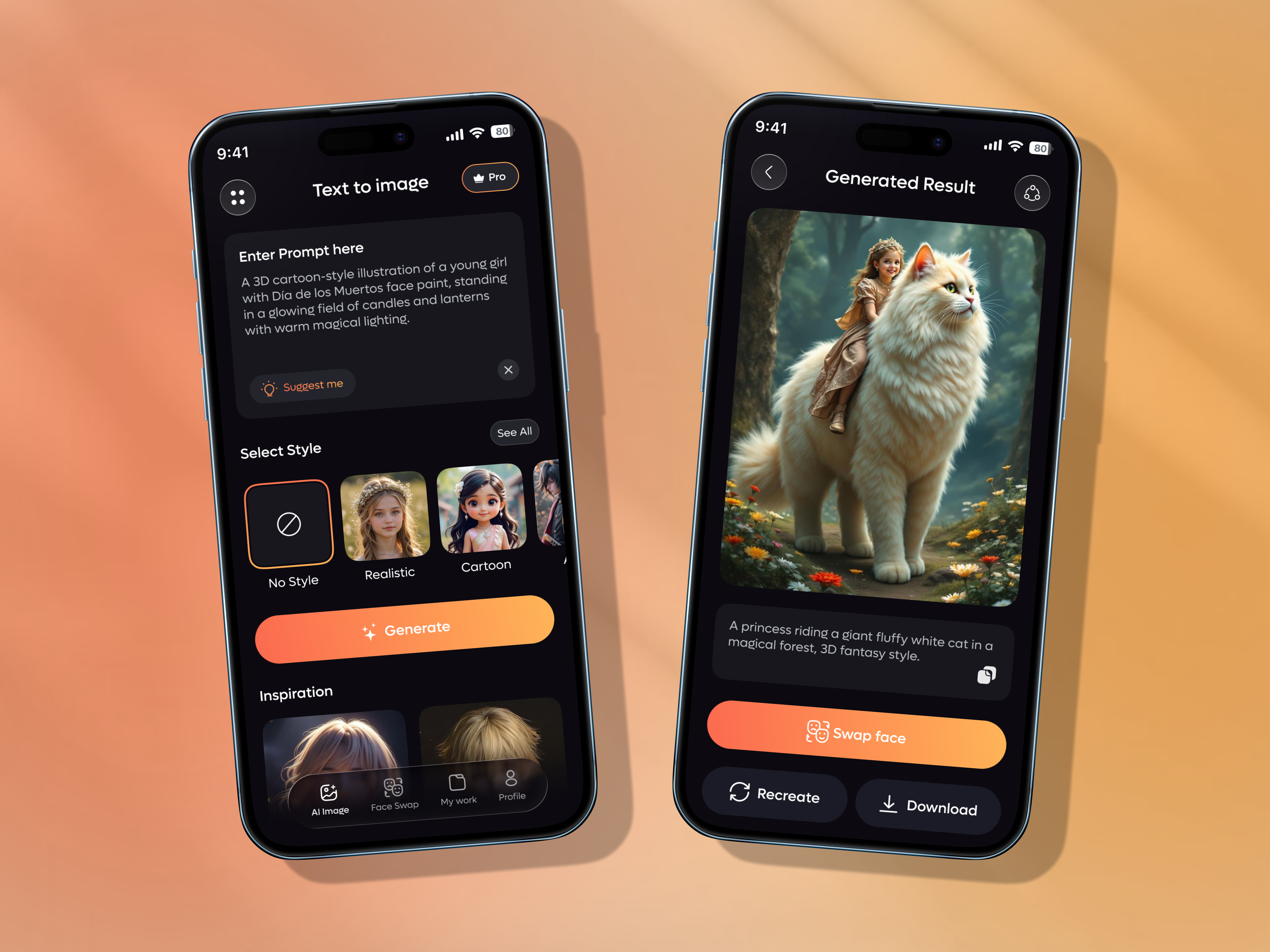 AI Image Generator – Mobile App UI Design