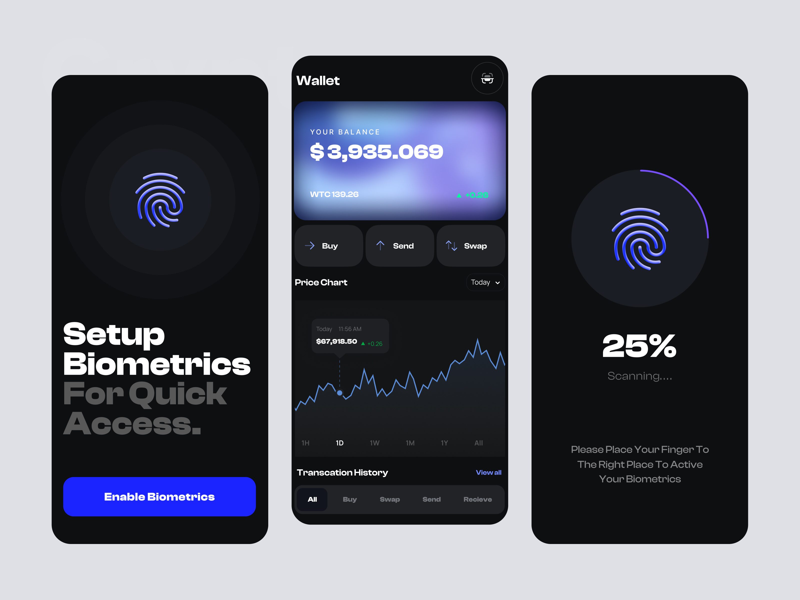 Crypto wallet Mobile App Design app design interface product service startup ui ux web