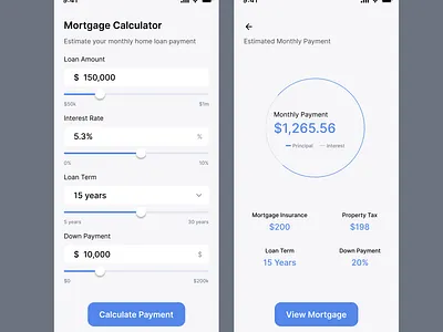 Mortgage Calculator design ui ux