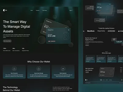 Ciel – Modern Web3 Crypto Wallet Interface appdesign blockchain conceptdesign crypto dashboard designinspiration figma graphic design hero interface landingpage saas ui uidesign uiux uxdesign wallet web3 webapp website