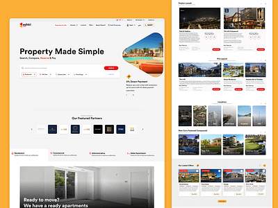 Real Estate E-commerce Platform arabic commercial ecommerce egypt header real residential search ui user experince ux website