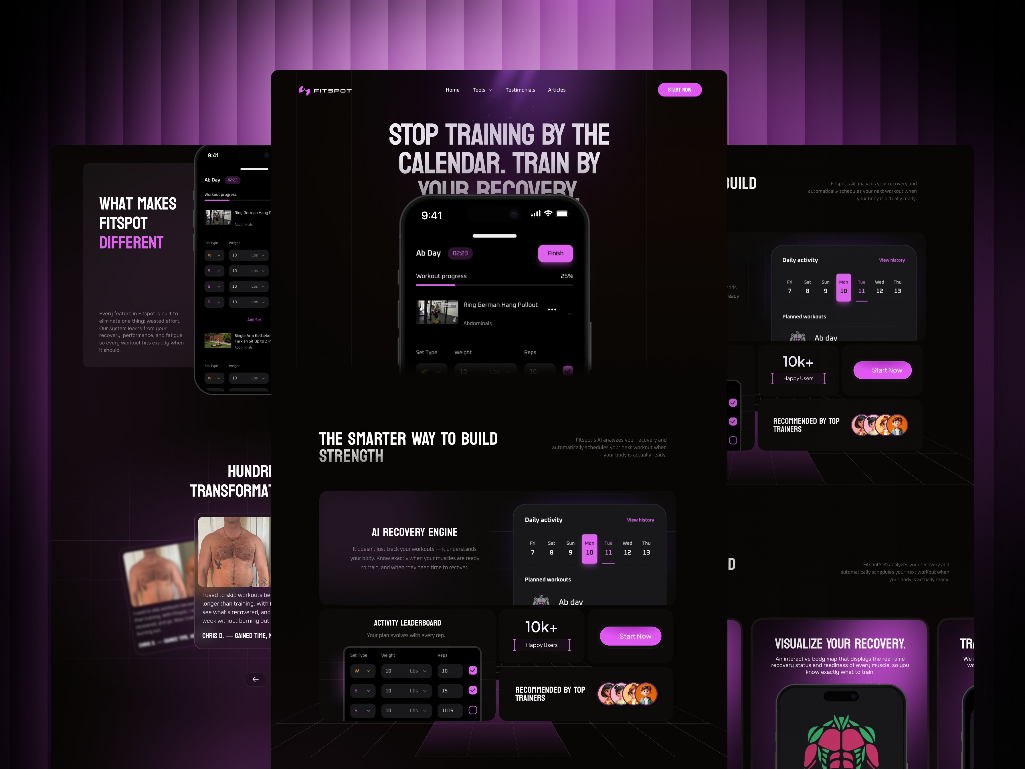 Fitness App Website 3d animation best website design branding fitness fitness app fitness app website graphic design logo motion graphics ui website design