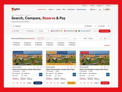 Search Real Estate E-commerce Platform egypt filters realestate search