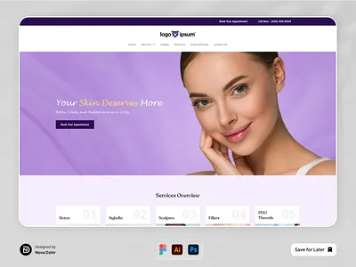 Skin care website design beautywebsite landingpage medicalspa uidesign webdesign