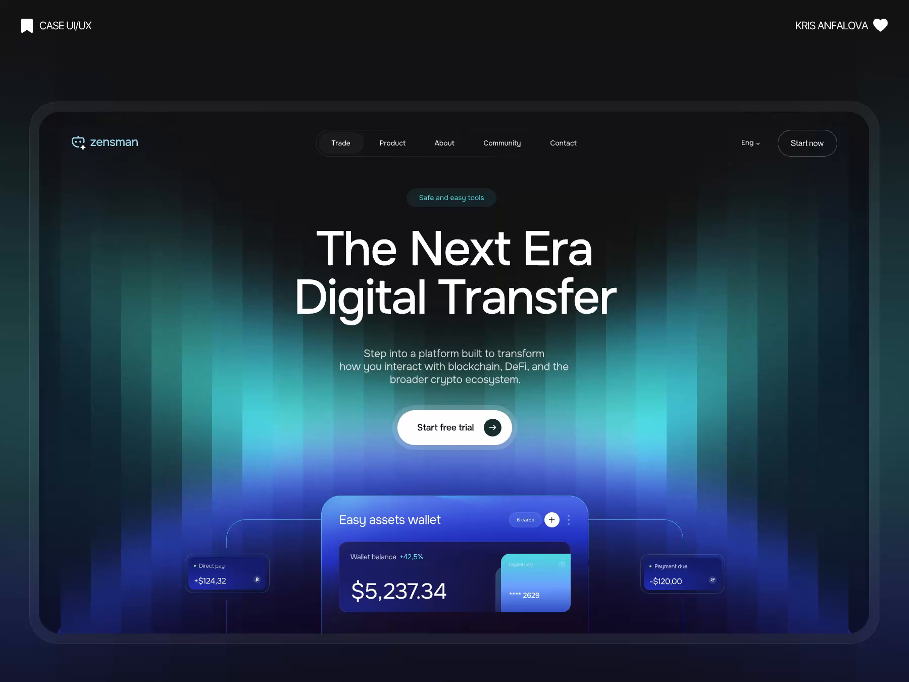 Example of Premium Fintech Landing Page