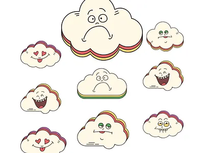 Cloud Emoji banner business logo design graphic design illustration poster sticker