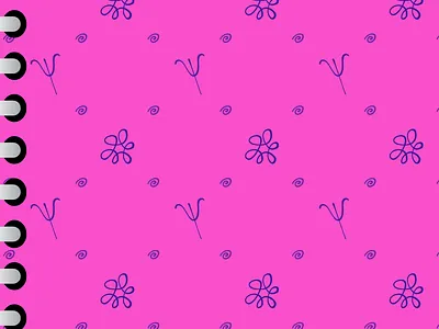 diary/journal cover with cutesy design branding cover cute design diary graphic design illustration journal magenta pattern typography