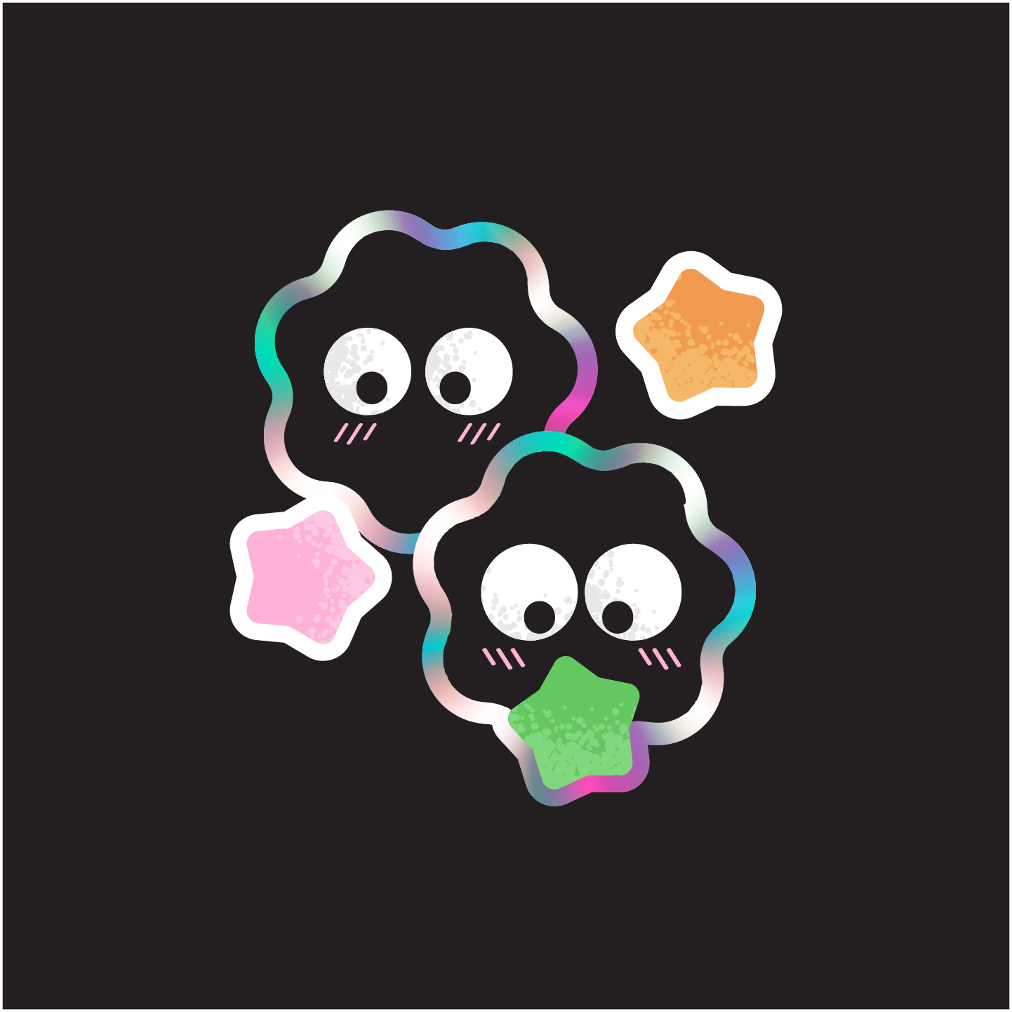 Ghibli Stickers anime cat ghibli graphic design holographic illustration jiji merch soot sprite sprites stars stickers studioghibli