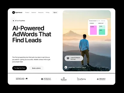 Minimalistic landing page with testimonials dailyui landing page ui ux ux design