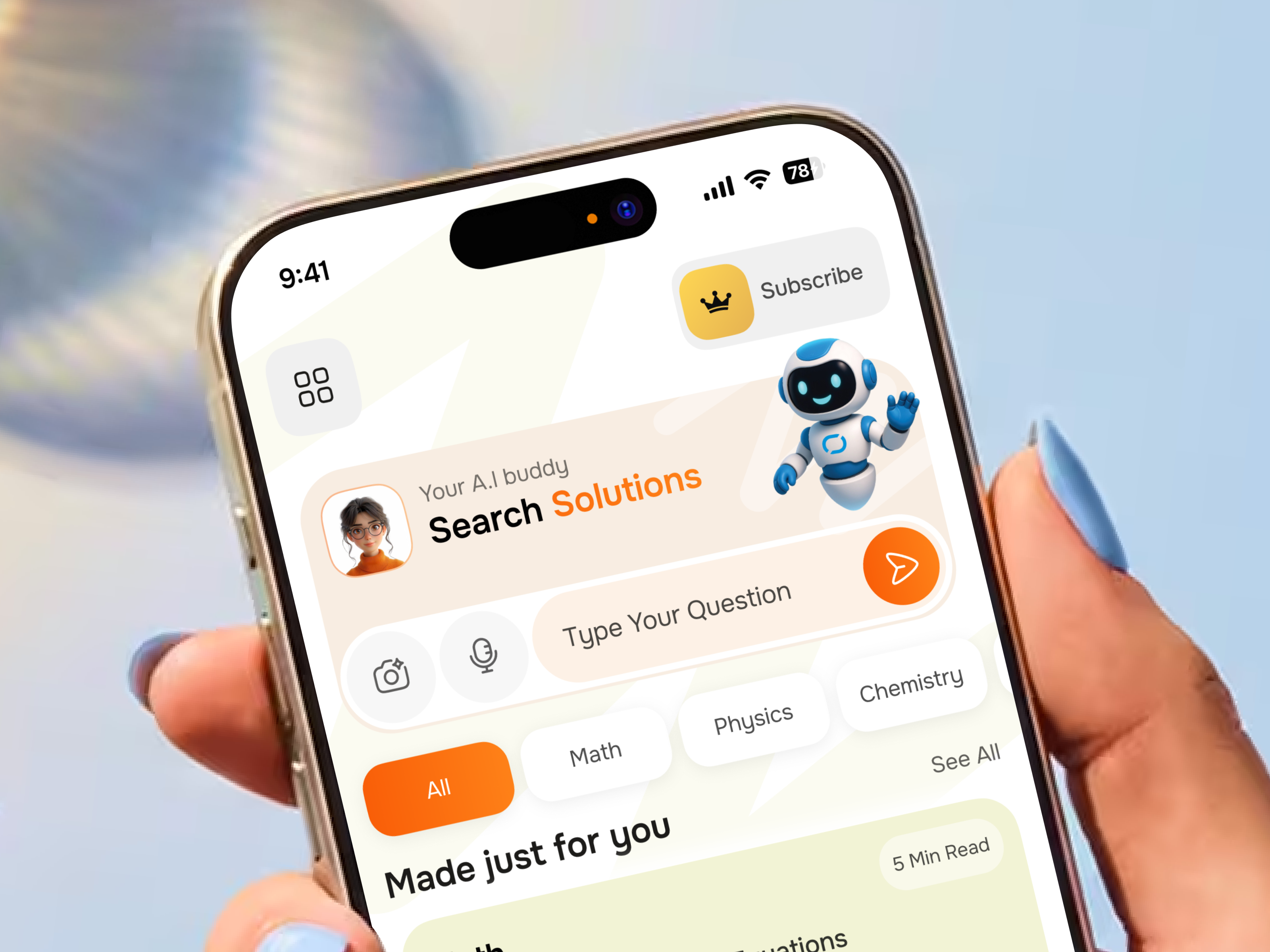 AI Learning Assistant – Education Mobile App UI/UX Design ai app ai education ai ui app design dashboard ui edtech education app figma design learning app mobile app mobile ui product design startup app ui design ux design