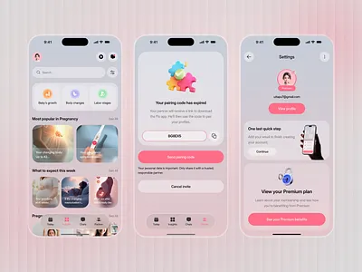 Pregnancy & Period Tracker Mobile App baby care baby tracker app health app healthcare healthcare design medical mobile app mobile app period tracker pregnancy progress saas web