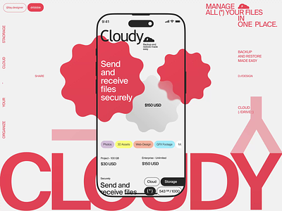 Cloudy - File Manager Mobile App animation app concept creative design document download downloads files illustration inspiration ios mobile product security storage ui upload ux