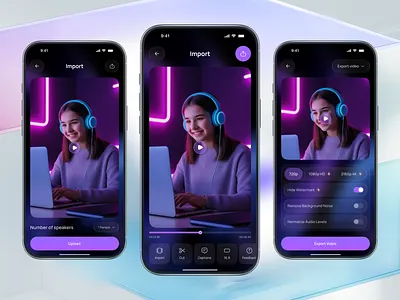 AI Podcast Creator App – Mobile UI/UX Design ai ai app android app design audio app dashboard design dashboard ui ios mobile app design mobile ui podcast app product design social app ui design ui ux video recording