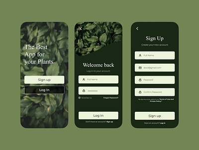 Sign Up/ Sign In page app dailyui design nature plants sign in sign up ui