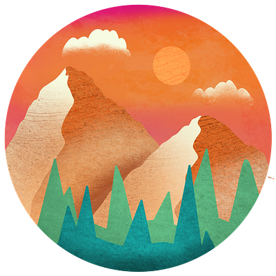Mountain View branding design illustration logo