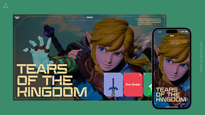 The Legends Of Zelda: Tears Of The Kingdom Concept Main Page game graphic design mainpage nintendo the legend of zelda ui ux ui videogame webdesign zelda
