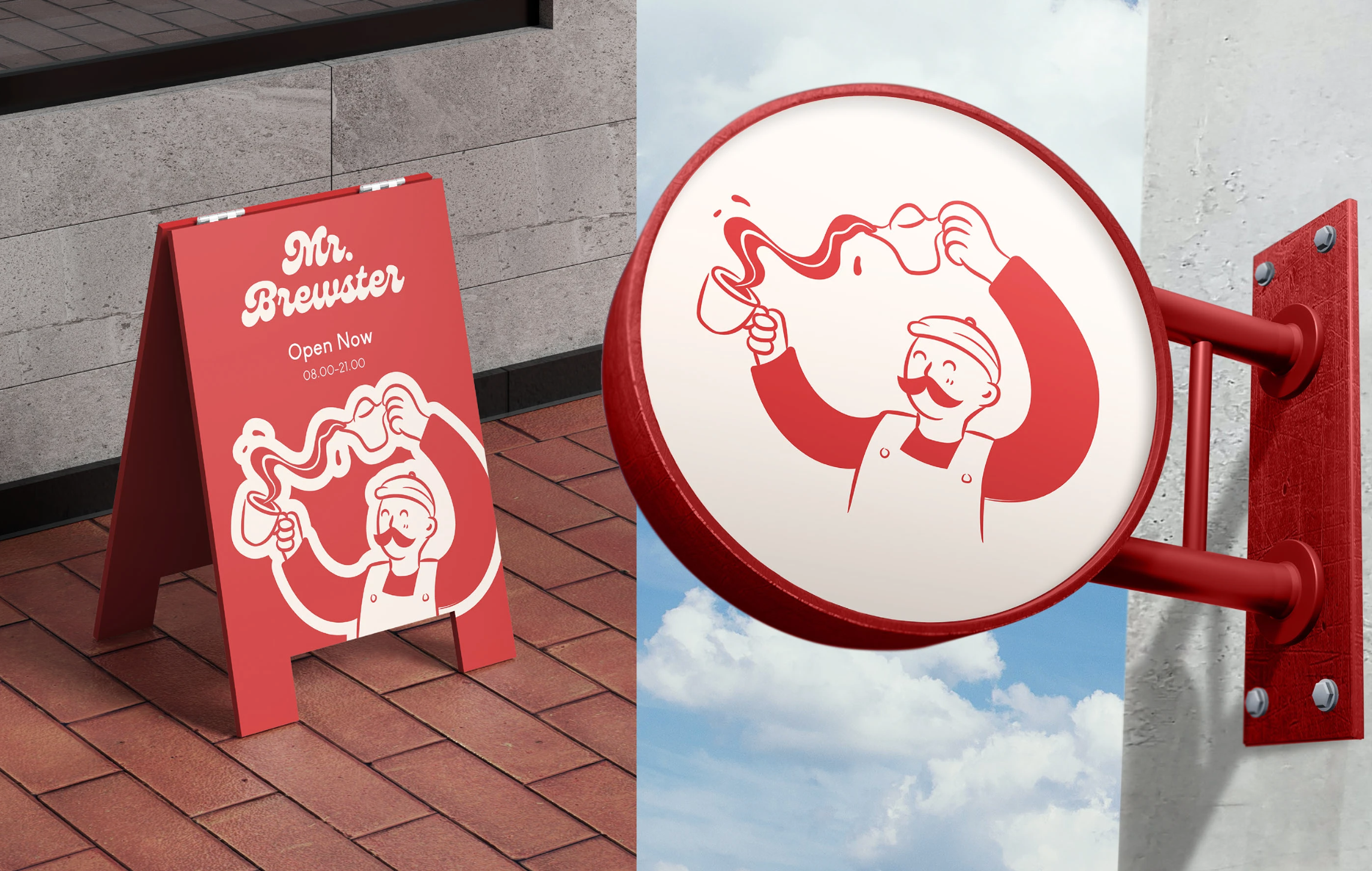 Brand Identity & Packaging "Mr.Brewster" animation art logo brand identity branding cafe logo caffe design coffe brand design graphic design illustration logo logo design logotype luxury logo mascot logo motion graphics packaging design simple logo vector word mark logo