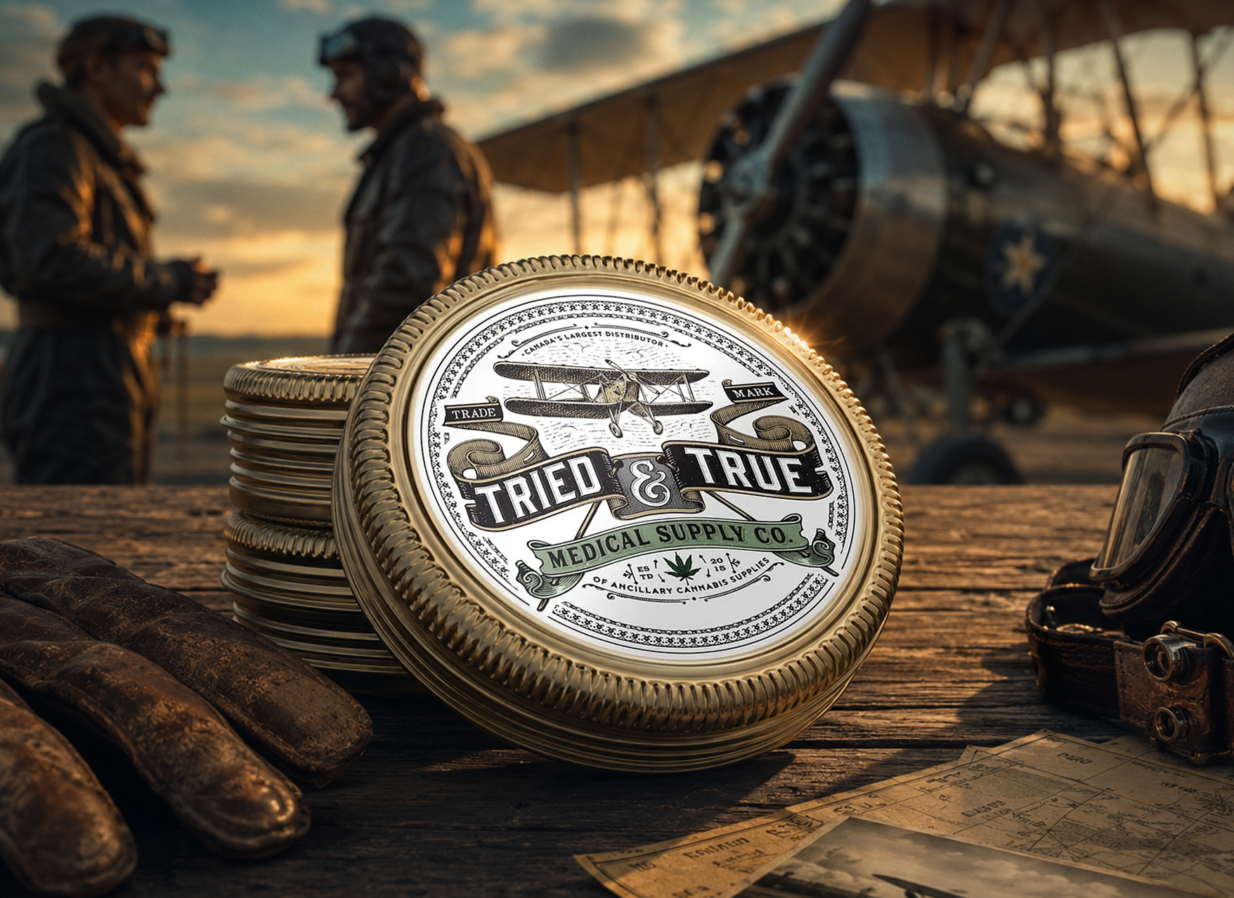 Trade & True Cannabis Medical Supply Co. artisan branding cannabinoids cannabis cannabis artwork cannabis branding cannabis label cannabis logo craft distillery graphic design illustration indica logo medical sativa thc vintage vintage design weed