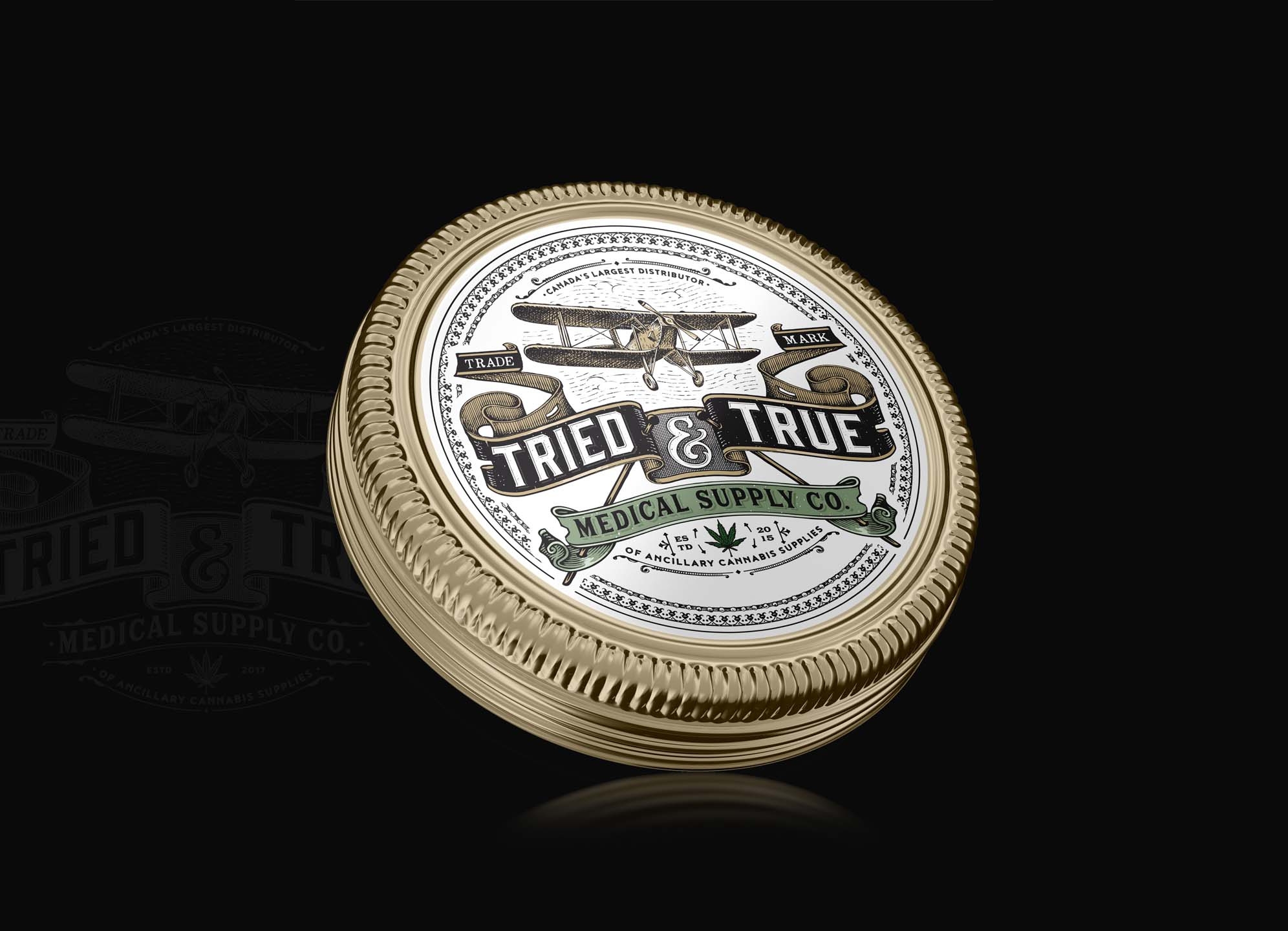 Trade & True Cannabis Medical Supply Co. artisan branding cannabinoids cannabis cannabis artwork cannabis branding cannabis label cannabis logo craft distillery graphic design illustration indica logo medical sativa thc vintage vintage design weed