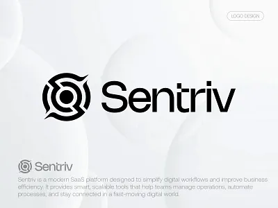 Sentriv - Modern SaaS Platform Logo Design ai logo artificial intelligence brand identity branding design icon identity logo logo design logo designer logo mark logodesign logos s logo saas logo software logo tech tech company technology