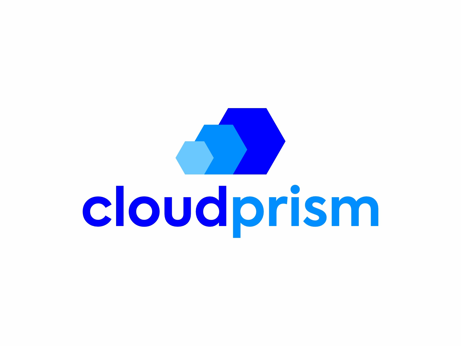 Example of cloudprism, modern dev in cloud logo design: cloud from prisms