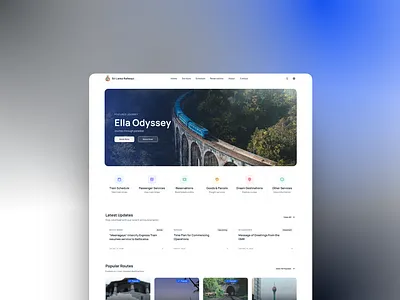 Modern redesign concept for the Sri Lanka Railways website figma landing page sri lanka railway ui ui design ux ux design visual design web design website