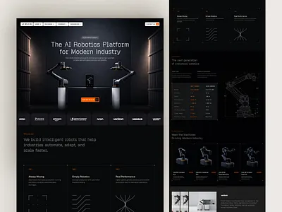 Helix AI - Robotic Modern Platform ai cleanui concept darkui design hightech industrialdesign landing page modernui robotic smart ui uiux ux web website website design
