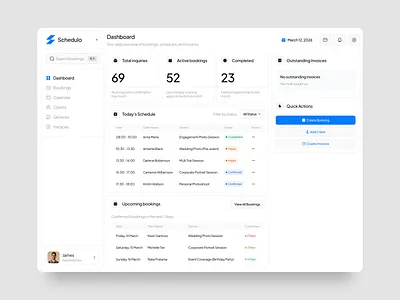 Schedulo — Booking & Appointment Management Dashboard app dashboard event orgenizer landing page management platform scheduling ui ui design uiux ux design web design website