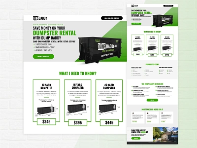 Dump Daddy // Landing Page cro landing page marketing