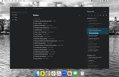 Sticky Dark Mode calendar desktop app macos meetings notes notes app personal productivity productivity