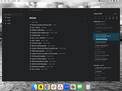 Sticky Dark Mode calendar desktop app macos meetings notes notes app personal productivity productivity