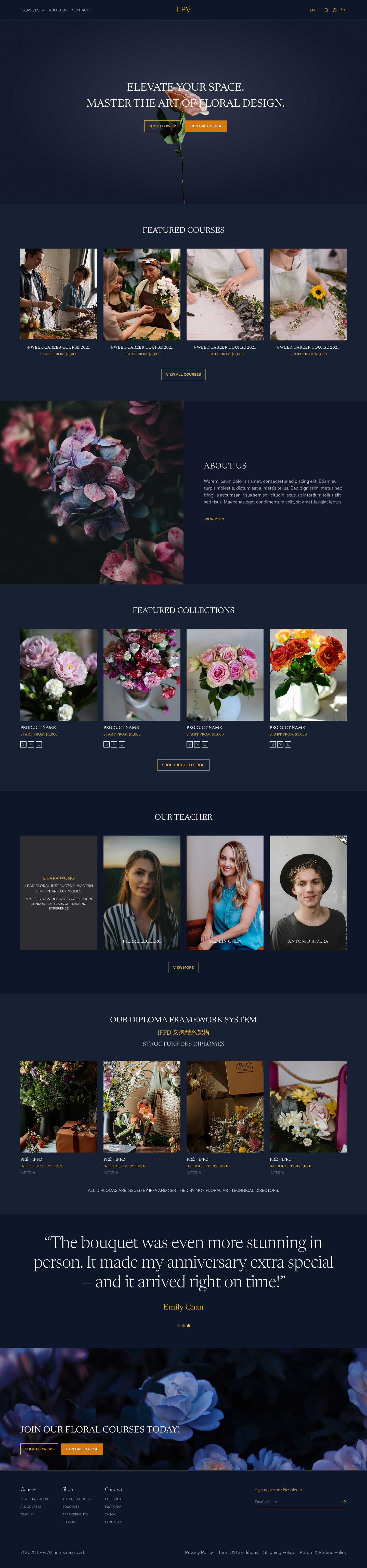FLOWER SHOP WEBSITE DESIGN branding design landing page mobile design ui ux web design