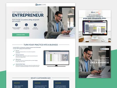 HealthCORE // Landing Page & Ads cro landing page marketing social ads